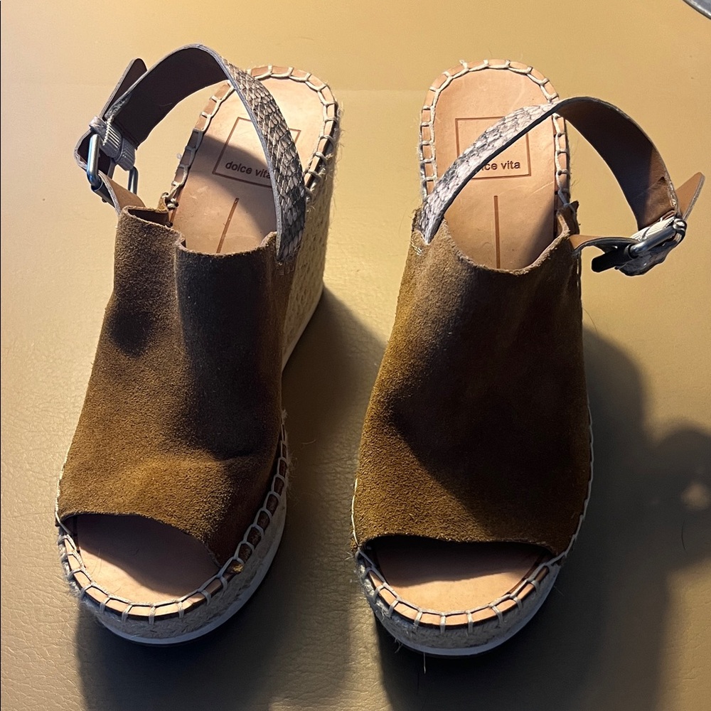 Dolce Vita Tan Espadrille Wedges